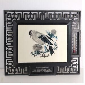 Vintage‎ Goldfinch Bird Temperature Gauge Promotion Piece East Bend NC 7.5x6.5"